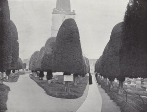 Het Omarmen van de Kerk, Painswick Kerkhof door J. Benjamin Stone